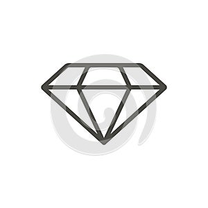 Diamond icon vector. Line brilliant symbol.