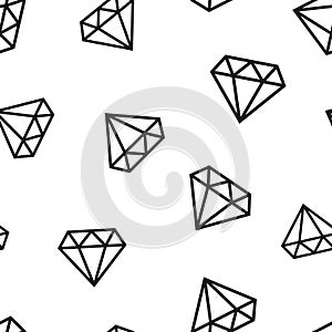 Diamond jewel gem icon seamless pattern background. Business con