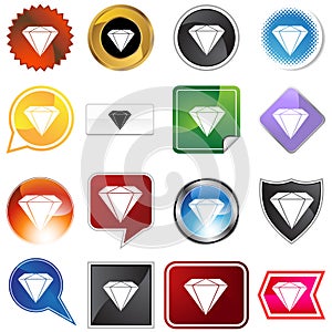 Diamond Jewel Variety Icon Set photo