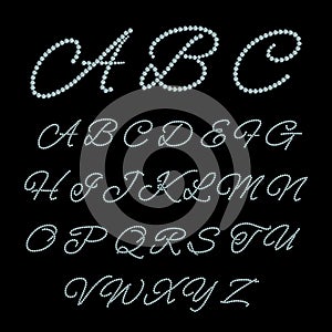 Diamond jewelry alphabet