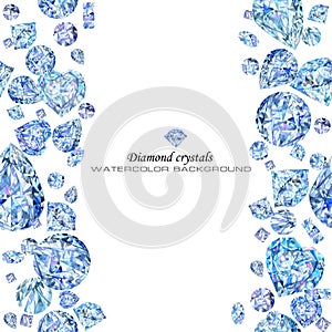 Diamante. joyas acuarela. cristales ilustraciones 