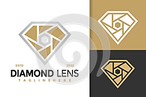 Diamond Lens Elegant Modern Logo Design  Vector Template