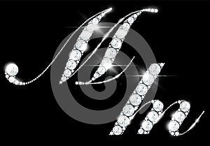 Diamond letters from rock crystal alphabet photo