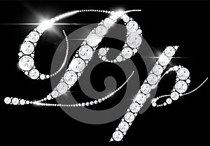 Diamond letters from rock crystal alphabet photo