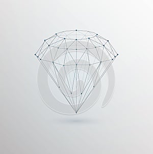 Diamond line icon. Vector illustration