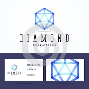 Diamond logo and business card template.