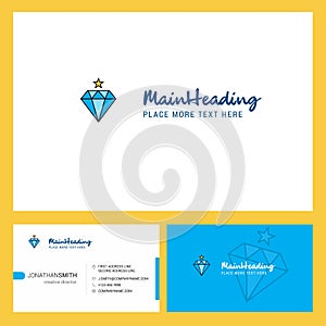 Diamond Logo design with Tagline & Front and Back Busienss Card Template. Vector Creative Design
