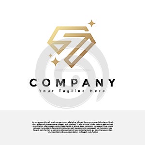 Diamond logo with Letter S logo creative vector design. Gradient logo premium vector photo