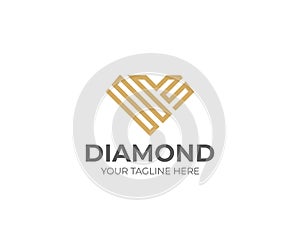 Diamond logo template. Jewelry vector design