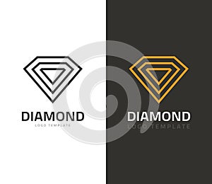 Diamond logo vector illustration, jewel icon, jewelry brand sign geometric