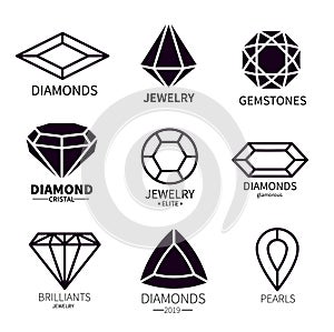 Diamond logos. Jewels diamonds gems, jewelry diamantes luxury jewel gemstones and brilliant. Crystal jewellery gems photo