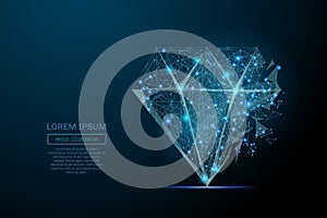 Diamond low poly blue