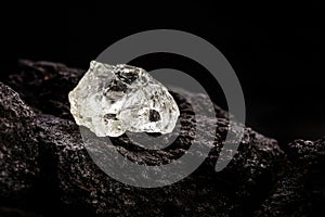 Diamond mine with rough stones on kimberlite ore, diamond mining concept