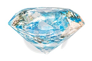 Diamond mining in the world concept. Gemstone with texture