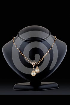 Diamond necklace in display