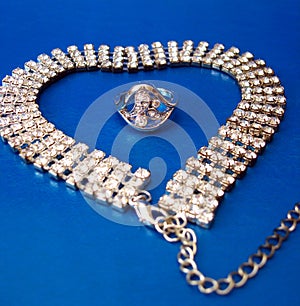 Diamond necklace with ring