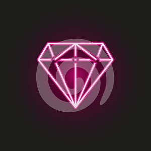 diamond neon style icon. Simple thin line, outline vector of web icons for ui and ux, website or mobile application