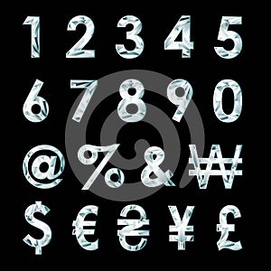 Diamond numbers and currency symbols