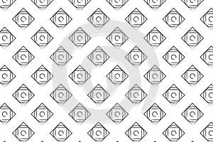 Diamond outline black white geometrical seamless vector pattern graphic