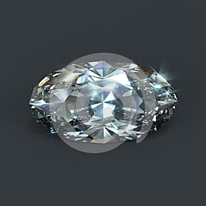 Diamond oval brilliant cut isolated