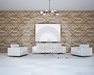 Diamond pattern living room, poster