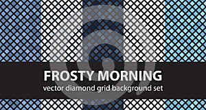 Diamond pattern set Frosty Morning. Vector seamless tile backgrounds