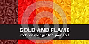 Diamond pattern set Gold and Flame