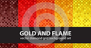 Diamond pattern set Gold and Flame