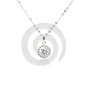 Diamond pendant isolated on white