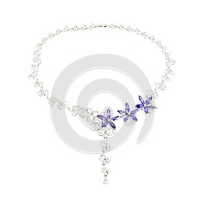 Diamond pendant isolated on white