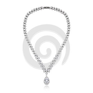 Diamond pendant isolated on white