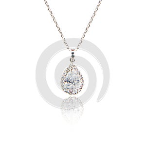 Diamond pendant on white