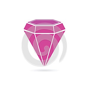 Diamond pink crystal vector photo