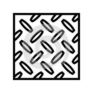 diamond plate metal line icon vector illustration