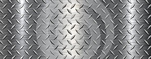 Diamond plate pattern silver steel brushed metal texture background