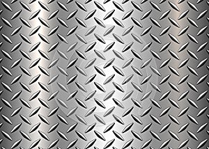 Diamond plate silver metal pattern