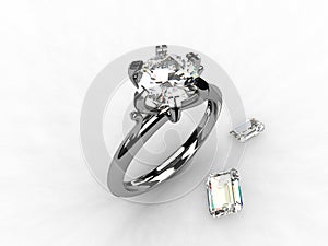 Diamond Platinum Solitaire Engagement Ring photo