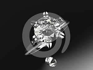 Diamond Platinum Solitaire Engagement Ring photo