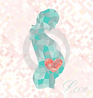 Diamond Pregnant Woman with Heart in Belly