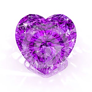 Diamond purple heart shape