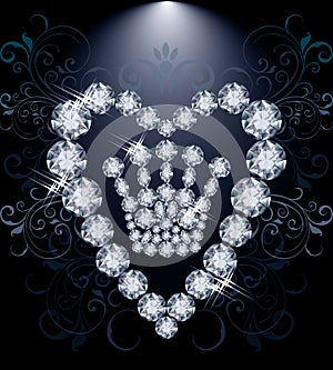 Diamond Queen crown and heart