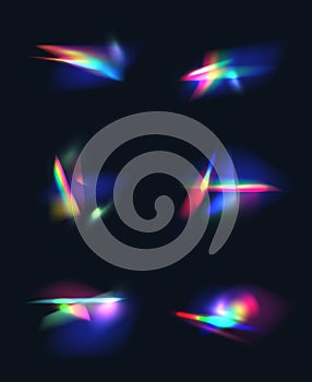 Diamond reflection effects. Light rainbow leaks decent vector realistic templates