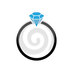 Diamond ring icon design template vector isolated illustration