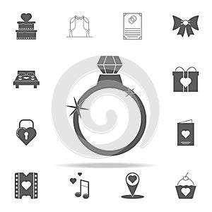 Diamond ring icon. Romance icons universal set for web and mobile