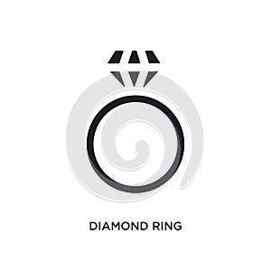 diamond ring isolated icon. simple element illustration from woman clothing concept icons. diamond ring editable logo sign symbol