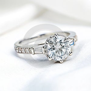 Diamond ring studio shot isolated on white