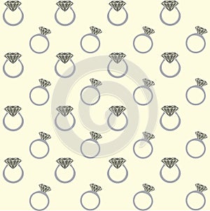 Diamond rings seamless pattern