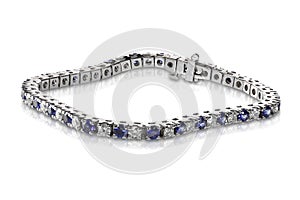 Diamond and Sapphire Tennis Bracelet photo
