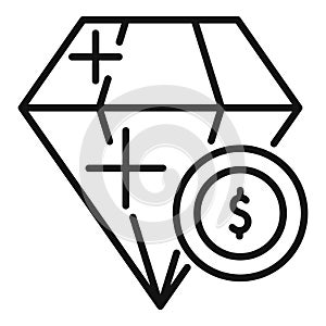Diamond service support icon outline vector. Collateral credit