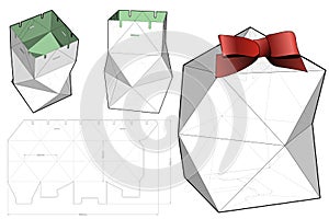 Diamond Shape Box packaging and Die-cut Pattern